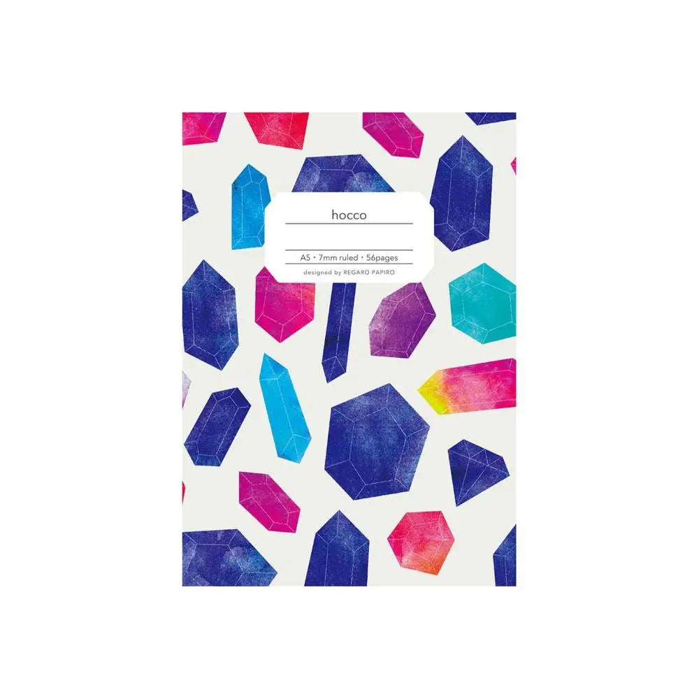 Apica Hocco A5 defter kapağı, mücevher desenli; 7 mm çizgili 56 sayfa etiketi