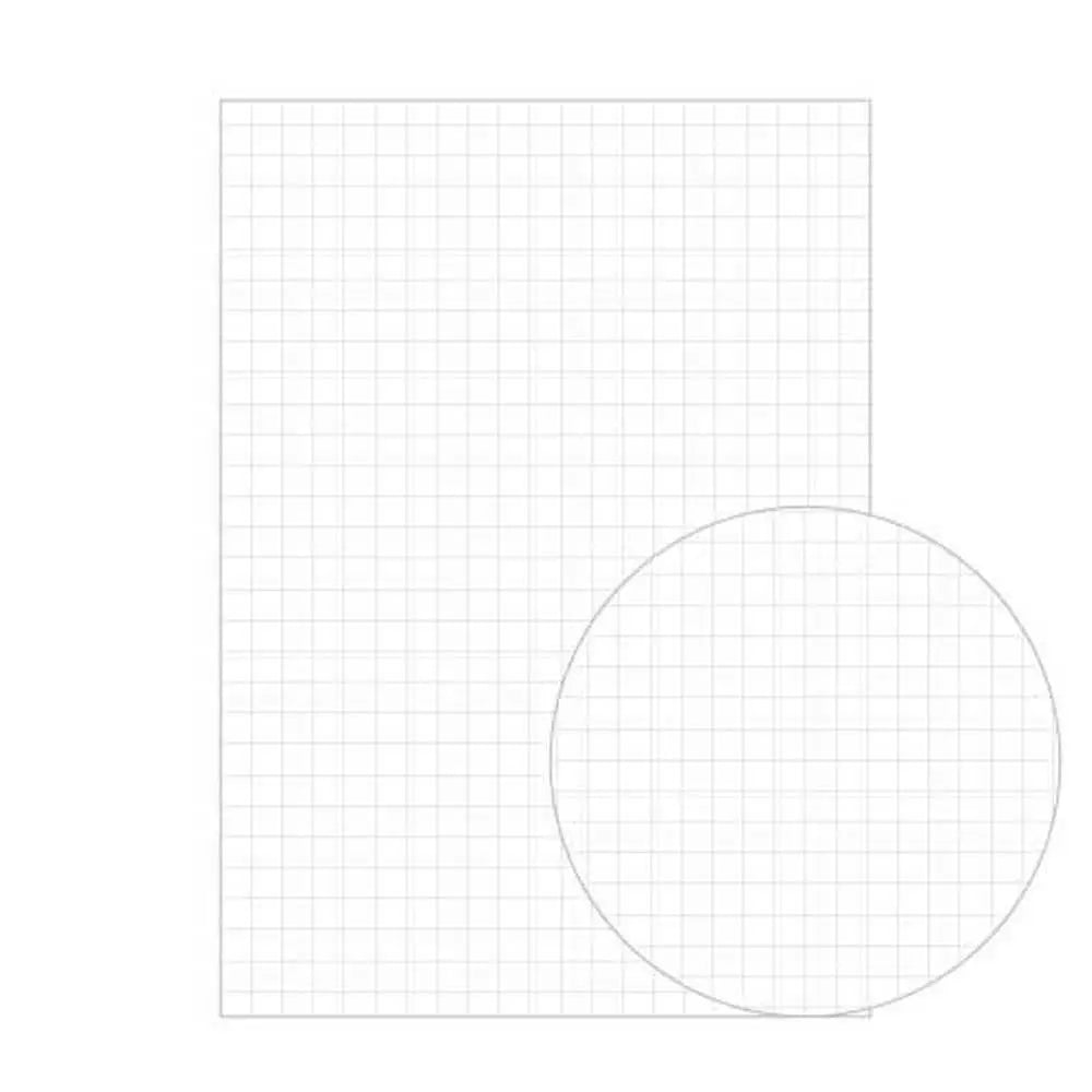 Apica Premium CD ONE defterin kareli sayfa düzeni ve 5 mm karelerin büyütülmüş detayı