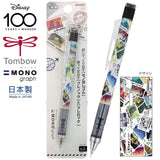 Tombow Mono Graph Disney karışık pul desenli versatil kalem, renkli film pullarıyla kaplı gövde