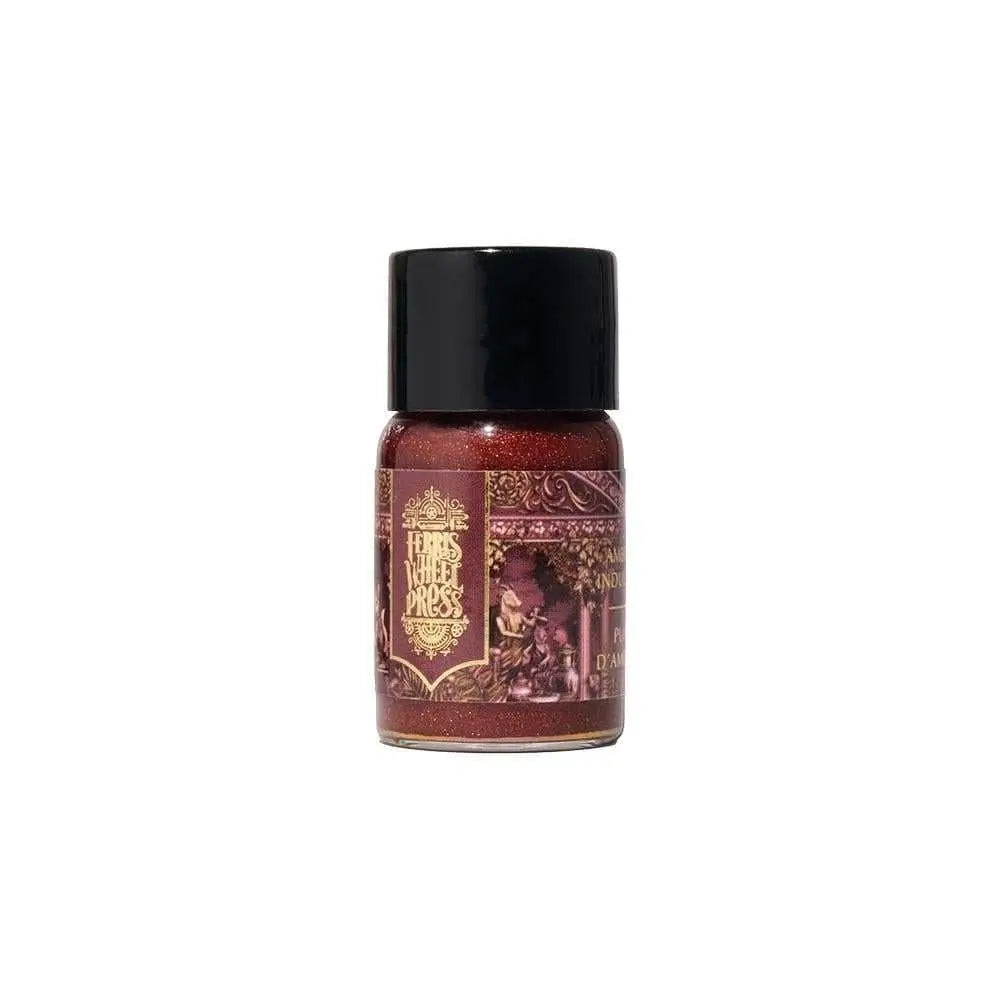 Ferris Wheel Press Ambrosia Indulgence 10 ml şişe mürekkep, simli bordo, siyah kapak