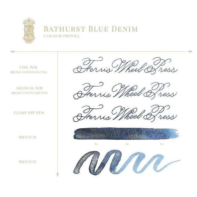 Ferris Wheel Press 38 ml Şişe Mürekkep Bathurst Blue Denim