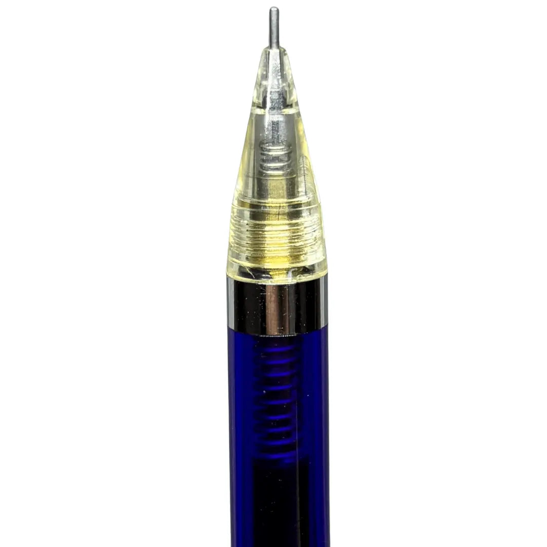 Ohto Piston Sharp kalemin şeffaf konik uç kısmı, iç mekanizma ve yayı görünür halde