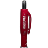 Pentel Ergonomix gövdesindeki ERGONOMiX 0.5mm Pencil PR505 baskısı ve klips yakın çekim
