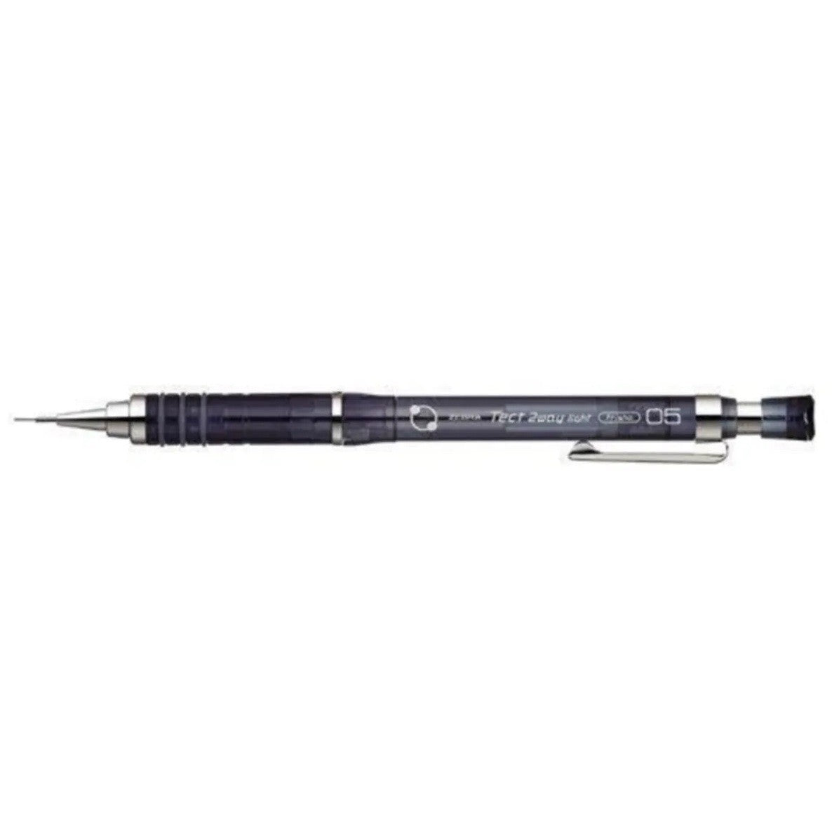 Zebra Tect 2 Way Frisha versatil kalem şeffaf siyah gövde, halkalı kavrama, 0.5 mm