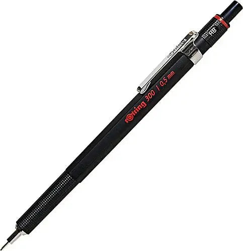 Rotring 300 versatil kalem siyah gövde, kırmızı marka yazısı ve krom klips, 0.5 mm