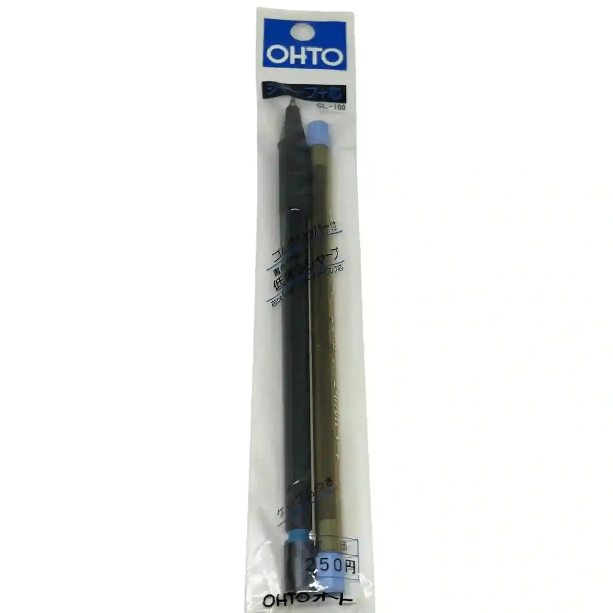 Ohto Champ kalemin açılmamış OHTO SL-100 ambalajı, kalem ve yedek uç tüpü bir arada