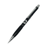 Uni Mitsubishi Master vintage versatil kalem siyah gövde, halkalı kavrama ve 700 yen etiketi, 0.5 mm