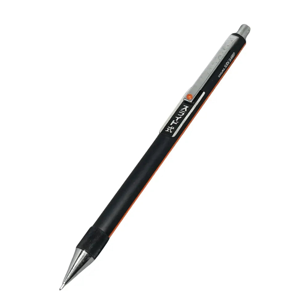 Sakura Slide Sharp vintage versatil kalem siyah gövde, turuncu şerit, tam boy, 0.5 mm