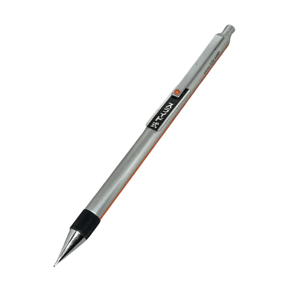 Sakura Slide Sharp vintage versatil kalem gümüş gövde, turuncu şerit ve siyah kavrama, 0.5 mm