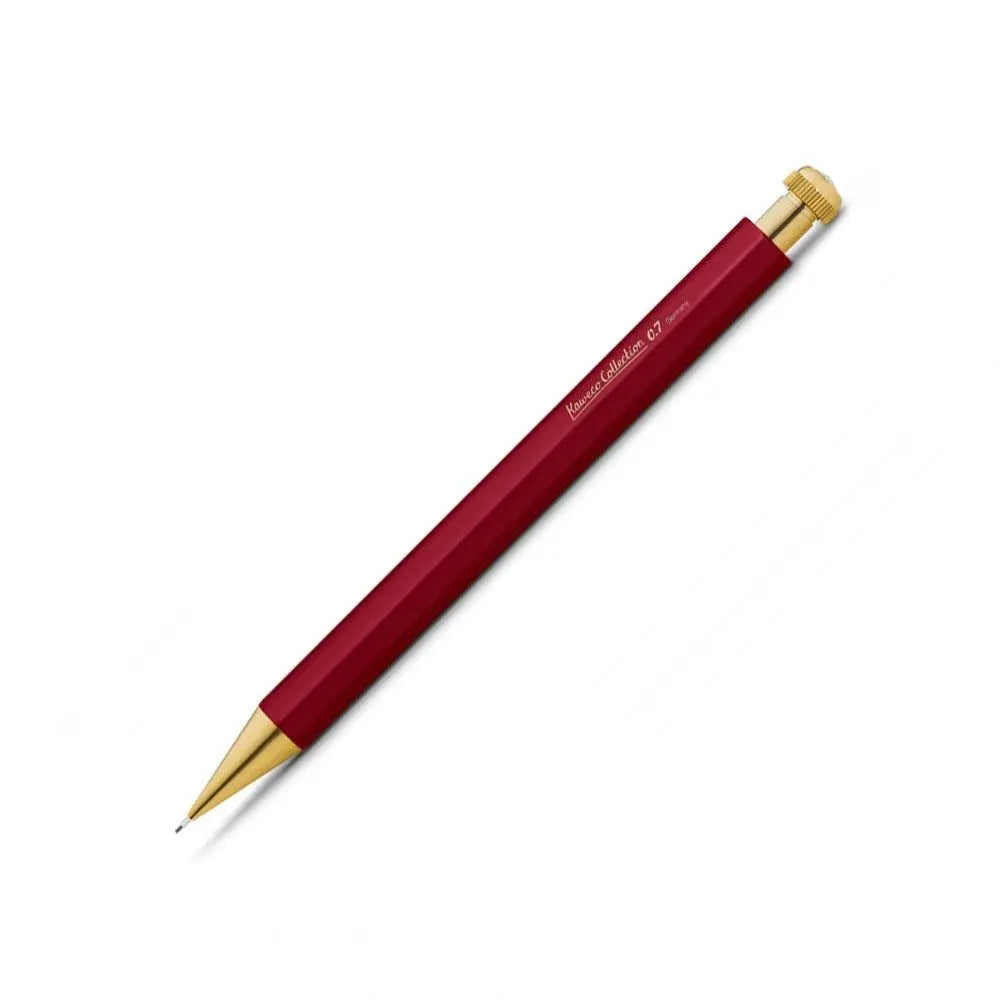 Kaweco Collection versatil kalem Special Red, altıgen kırmızı gövde ve pirinç detaylar, 0.7 mm