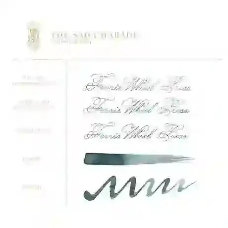 Ferris Wheel Press The Sad Charade yazı örneği kartı, kaligrafi satırları ve fırça denemeleri