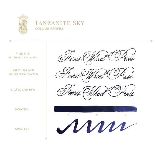 Ferris Wheel Press 38 ml Şişe Mürekkep Tanzanite Sky