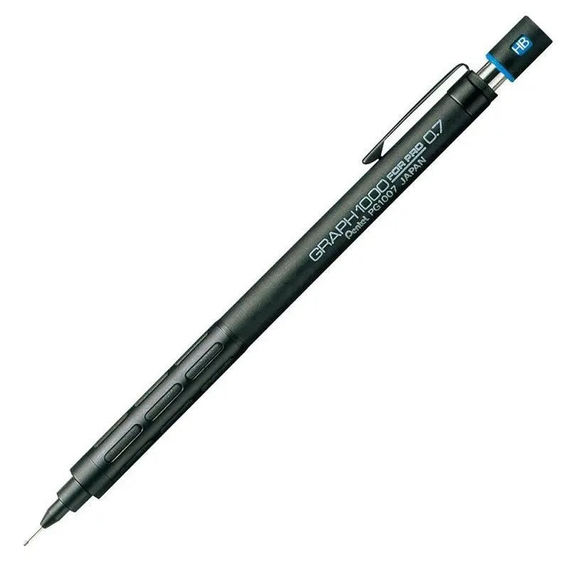 Pentel Graph 1000 For Pro versatil kalem siyah gövde, mavi HB göstergesi, tam boy çapraz, 0.7 mm