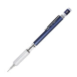 Ohto MS01 versatil kalem lacivert gövde ve tırtıklı metal kavrama, tam boy görünüm, 0.3 mm