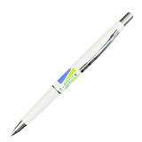 Pentel vintage versatil kalem, beyaz gövde ve renkli buğday başağı deseni, tam boy çapraz, 0.5 mm