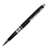 Pilot vintage versatil kalem, mat siyah gövde ve krom klips, tam boy çapraz görünüm, 0.5 mm