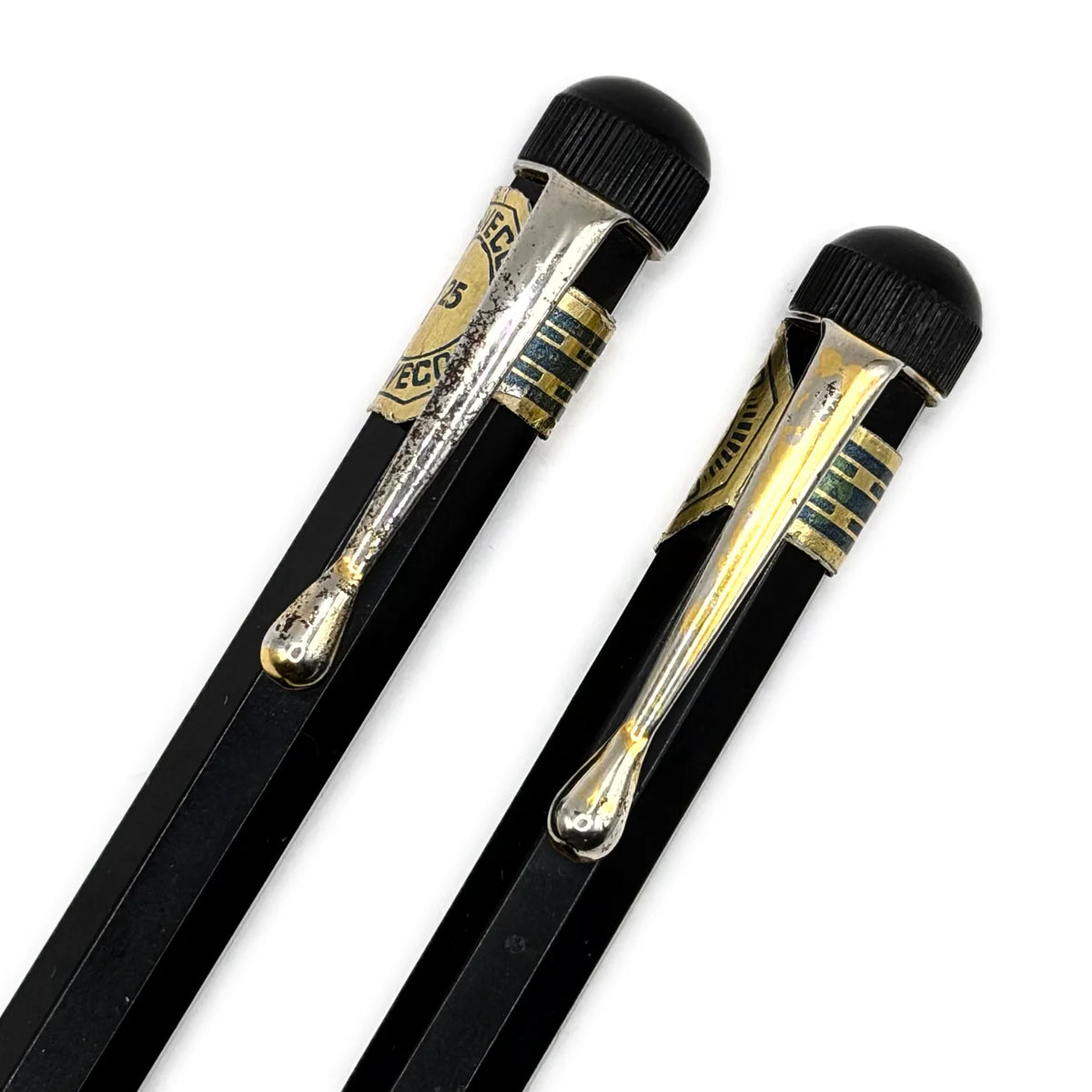 Kaweco vintage klipsli versatil kalem klipslerdeki kaplama aşınması yakın plan