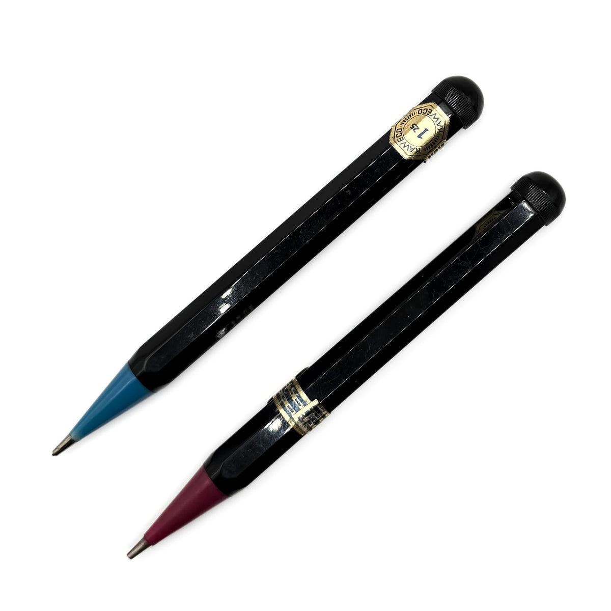 Kaweco vintage versatil kalem, mavi ve bordo uç konili iki kalem
