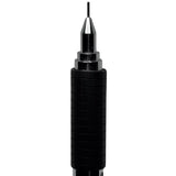 Kokuyo TZ-5203 kalemin çelik uç konisi ve kauçuk kavrama bölümü makro çekim