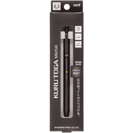 Uni Kuru Toga Metal Versatil Kalem - Nocturne Black 0.3 mm