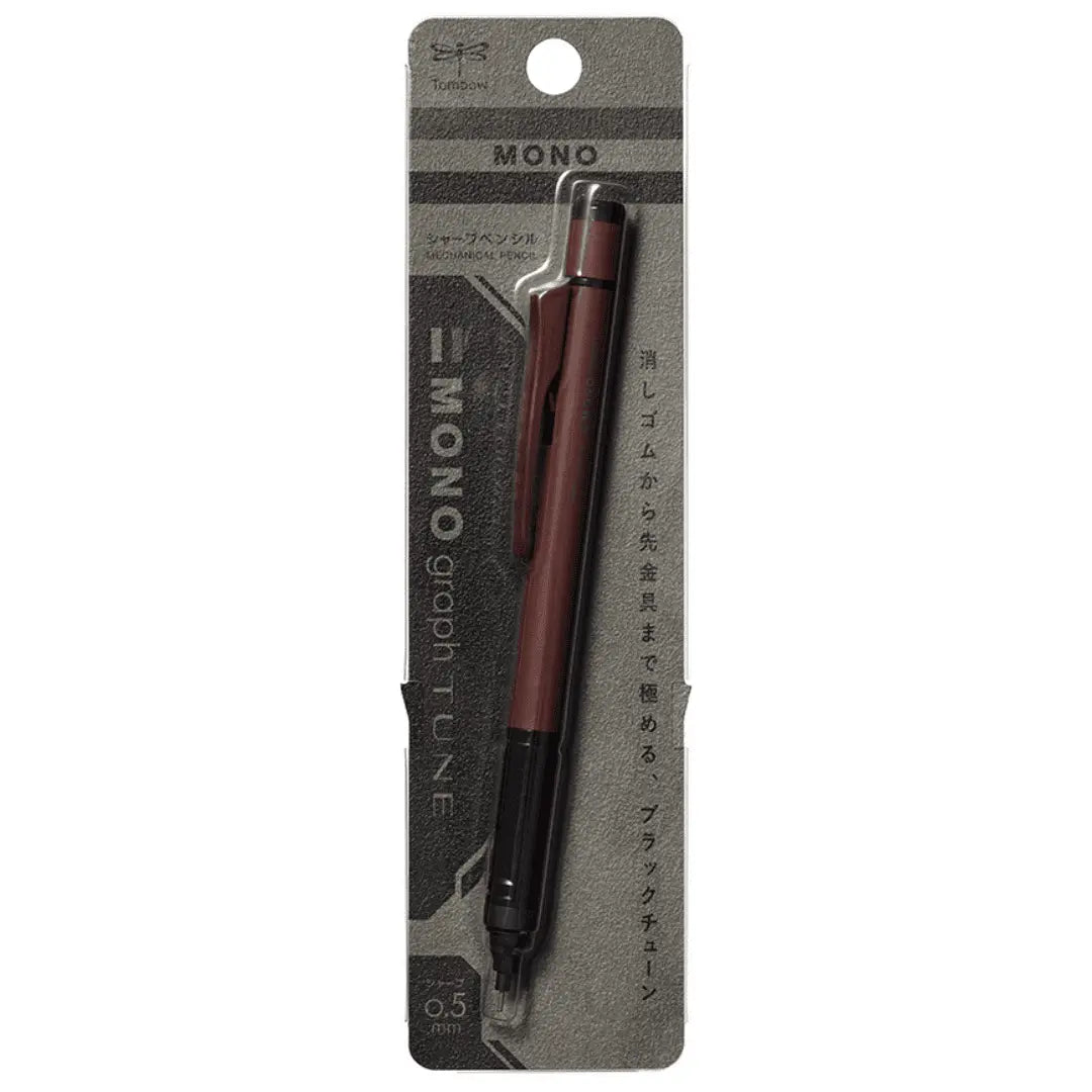 Tombow Mono Graph Tune bordo kalemin blister ambalajı, Mono graph TUNE baskılı kart