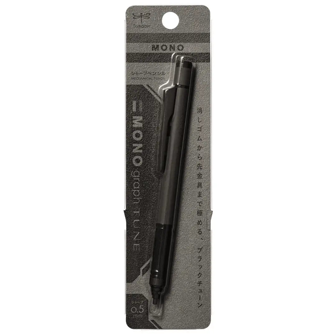 Tombow Mono Graph Tune koyu gri kalemin blister ambalajı, kartta Mono graph TUNE yazısı