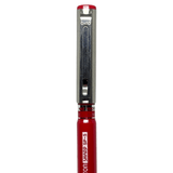 Ohto Piston Sharp SP-5 gümüş üst kapak ve klips önden çekim, altında Half ve Full knock bileziği