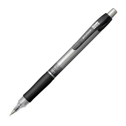 Platinum Oleenu versatil kalem gümüş gövde ve siyah lastik kavrama, tam boy görünüm, 0.5 mm