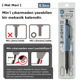 Orenz Metal Grip bilgi grafiği, min çıkmadan yazma prensibini borulu uçla anlatan Türkçe şema