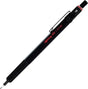 Rotring 500 versatil kalem mat siyah gövde, kırmızı rotring 500 baskısı, tam boy, 0.5 mm