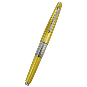 Pentel Kerry versatil kalem sarı gövde, kapak takılı halde tam boy, krom klips ve tırtıklı bilezik