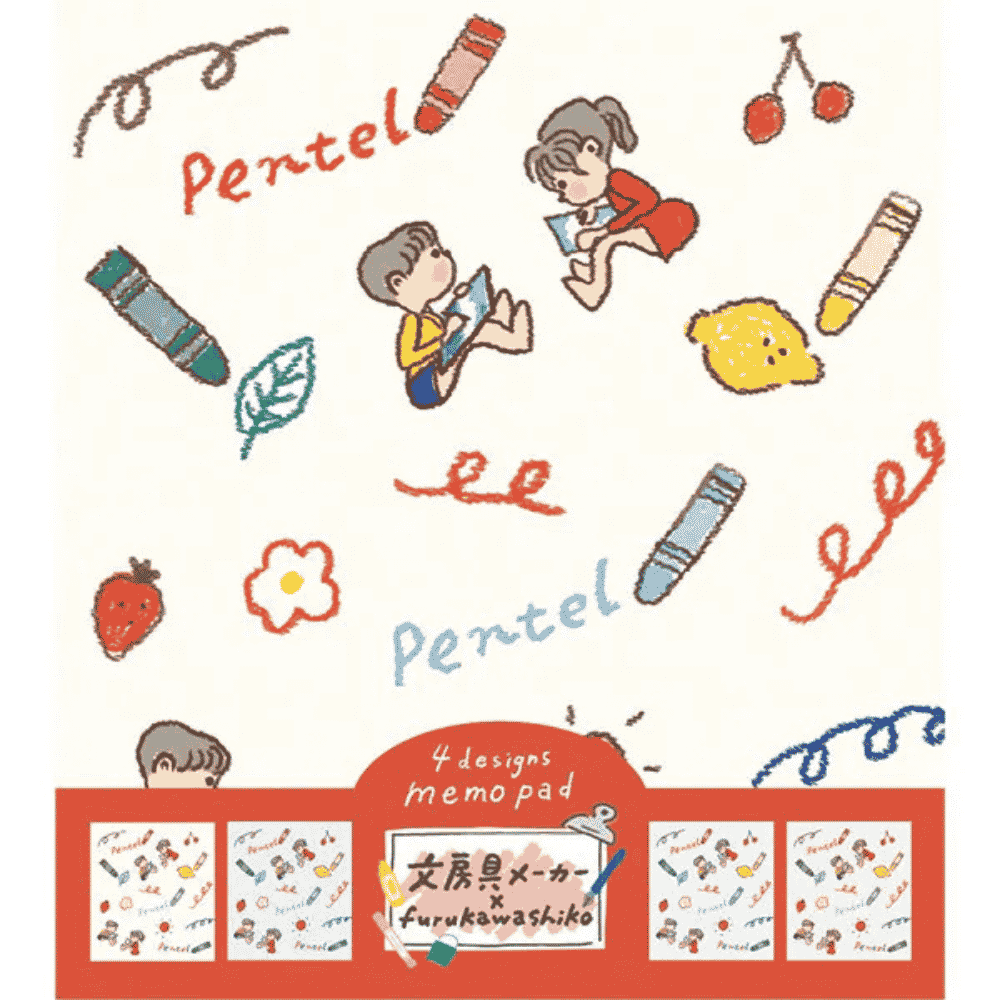 Pentel × Furukawa Shiko Sınırlı Üretim Memo Pad - 4 Desenli Japon Not Kâğıdı
