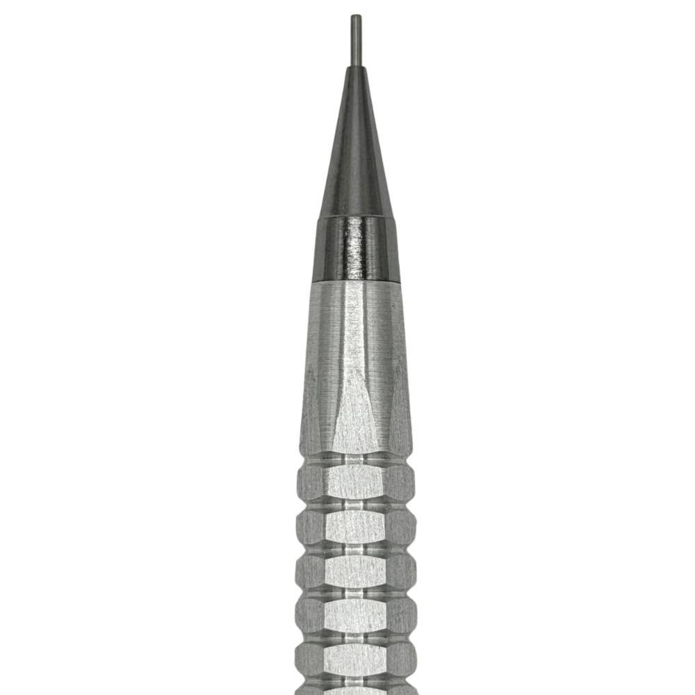 Hirose PG5 kalemin uzun konik metal ucu makro, altında altıgen basamaklı kavrama