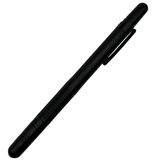 Pentel QX kalemin baskısız arka yüzü, siyah klips ve yivli kavrama bölümü yandan görünüm