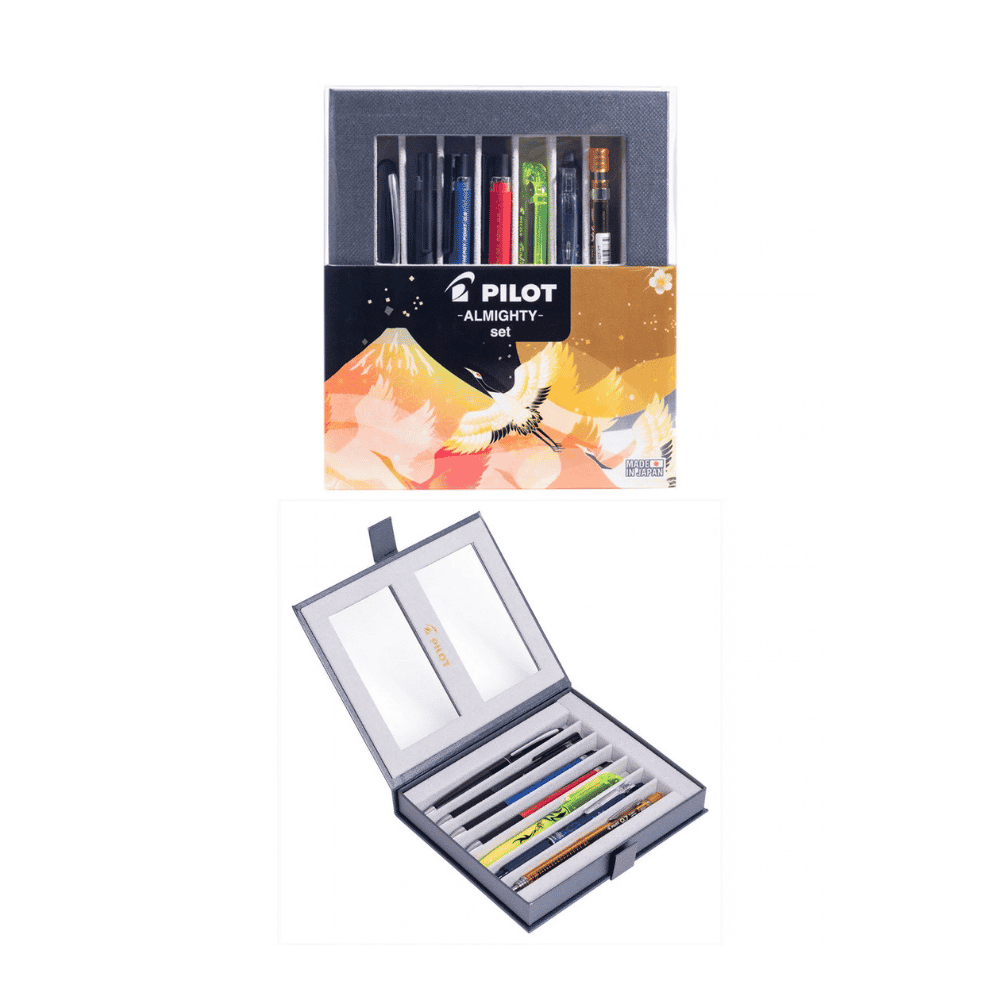 Pilot Almighty Set: MR, Synergy Point, FriXion ve H-327'li 7 Parçalı Japon Kalem Hediye Seti