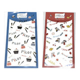 Furukawa Shiko × Japon Kırtasiye Şeffaf Sticker Seti - Pilot & Pentel Desenleri