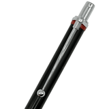 Rotring 700 krom tıklama başlığı, kırmızı halka ve top başlı klips detayı, siyah gövde