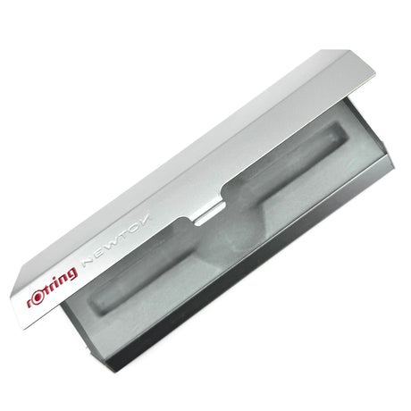 Rotring Newton vintage metal kalem kutusu, açık, gri iç yuvası