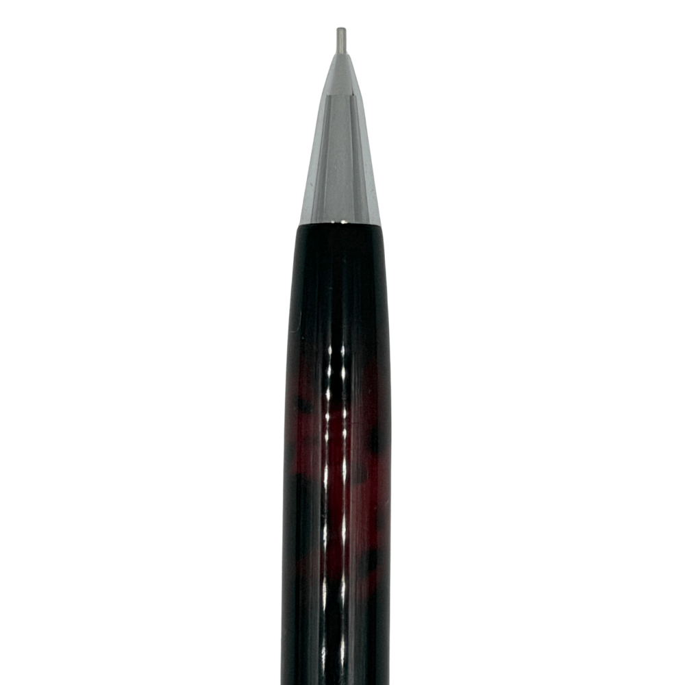 Rotring Side Knock metal koni ucundan çıkan ince uç, bordo gövde deseni belirgin