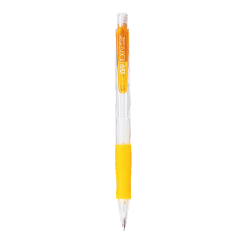 Sakura Nocks versatil kalem turuncu, sarı lastik kavrama ve şeffaf gövde, tam boy, 0.5 mm