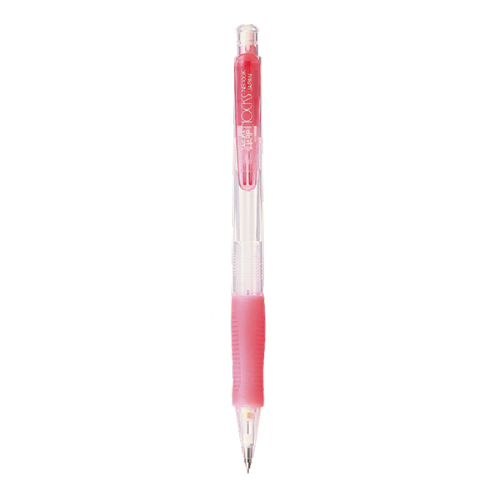 Sakura Nocks versatil kalem pembe, şeffaf gövde ve pembe kavrama bölümü, tam boy, 0.5 mm