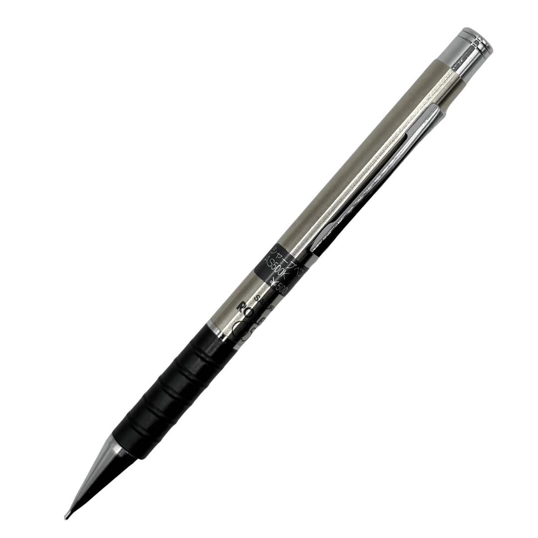 Sakura Rolleta vintage versatil kalem çelik gövde ve siyah yivli kavrama, tam boy, 0.5 mm