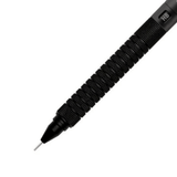 Staedtler 925-15 kalemin tırtıklı metal kavraması, siyah koni ucu ve HB penceresi yakın çekim