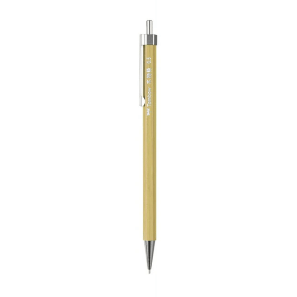 Tombow Ki-Monogatari hardal sarısı ahşap gövde, dik konumda tam boy, 0.5 mm