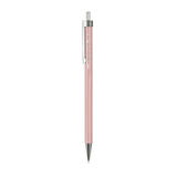 Tombow Ki-Monogatari pembe ahşap gövde, dik konumda tam boy, gümüş klips ve koni metal uç