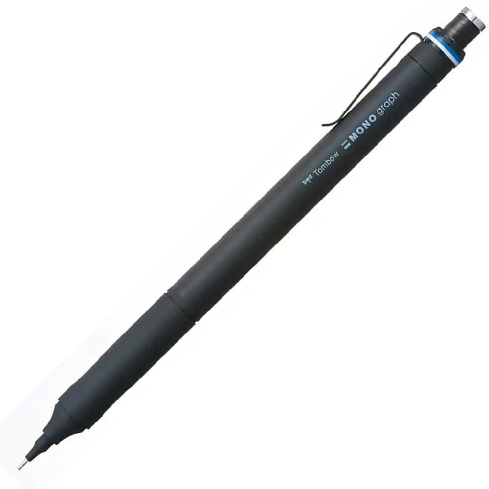 Tombow Mono Graph Fine versatil kalem siyah gövde, tel klips ve ince uç, açılı tam boy, 0.5 mm