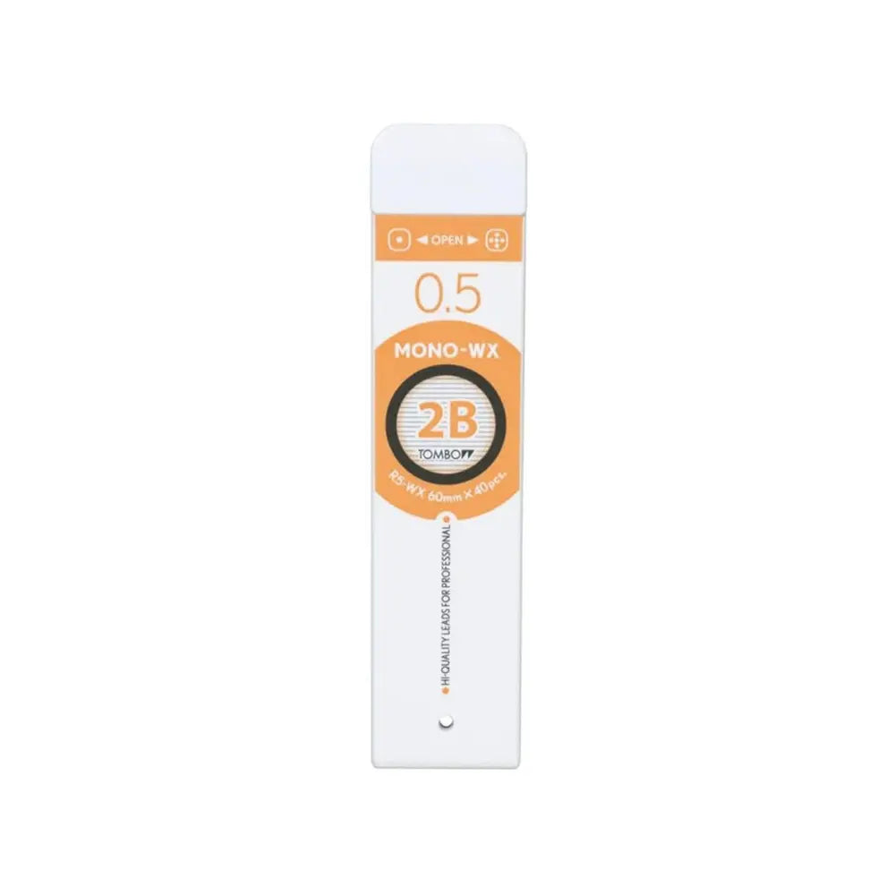Tombow Mono WX 0.5 mm versatil kalem ucu tüpü, turuncu baskılı 2B ambalaj, 40 adet