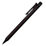 Tombow Runner vintage versatil kalem siyah gövde ve kırmızı şerit, tam boy açılı, 0.5 mm