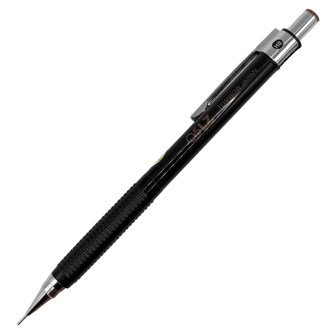 Tombow LZ vintage versatil kalem parlak siyah gövde, HB göstergesi ve yivli kavrama, 0.5 mm