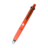 Uni Jetstream 4&1 Matoka multi kalem, mercan turuncu gövde ve beyaz kuş figiri, tam boy çapraz görünüm